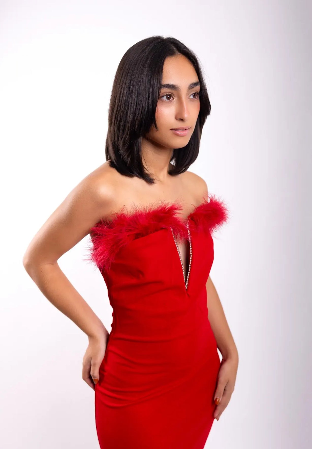 Red V Dress