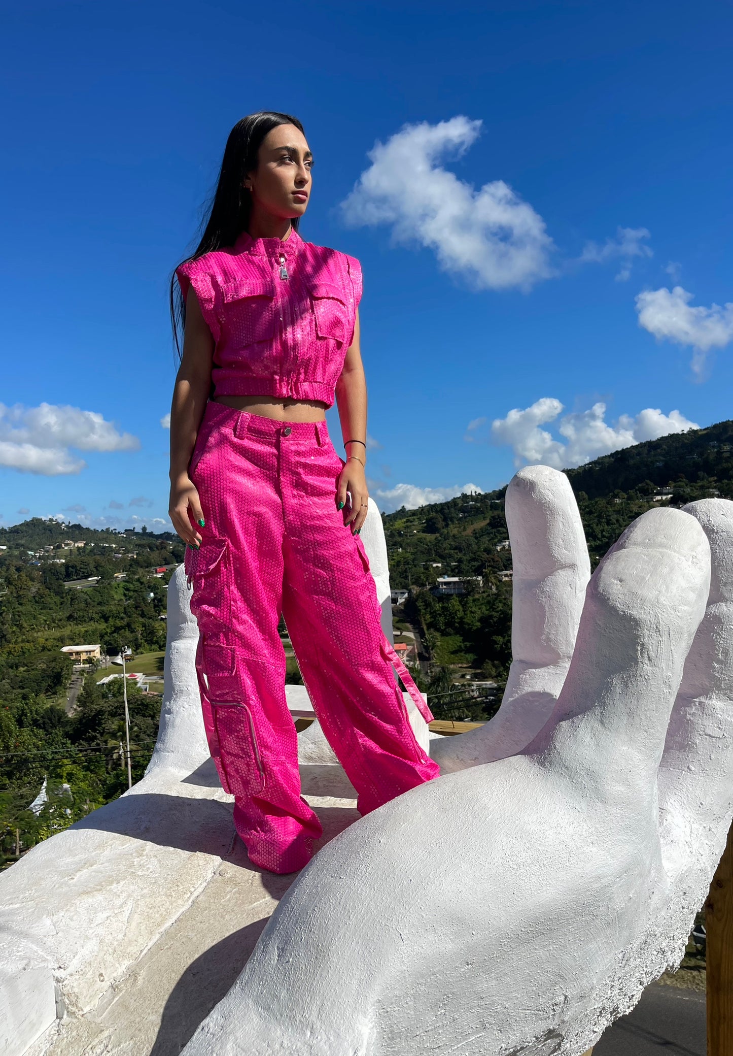 Fucsia Set With Sequins