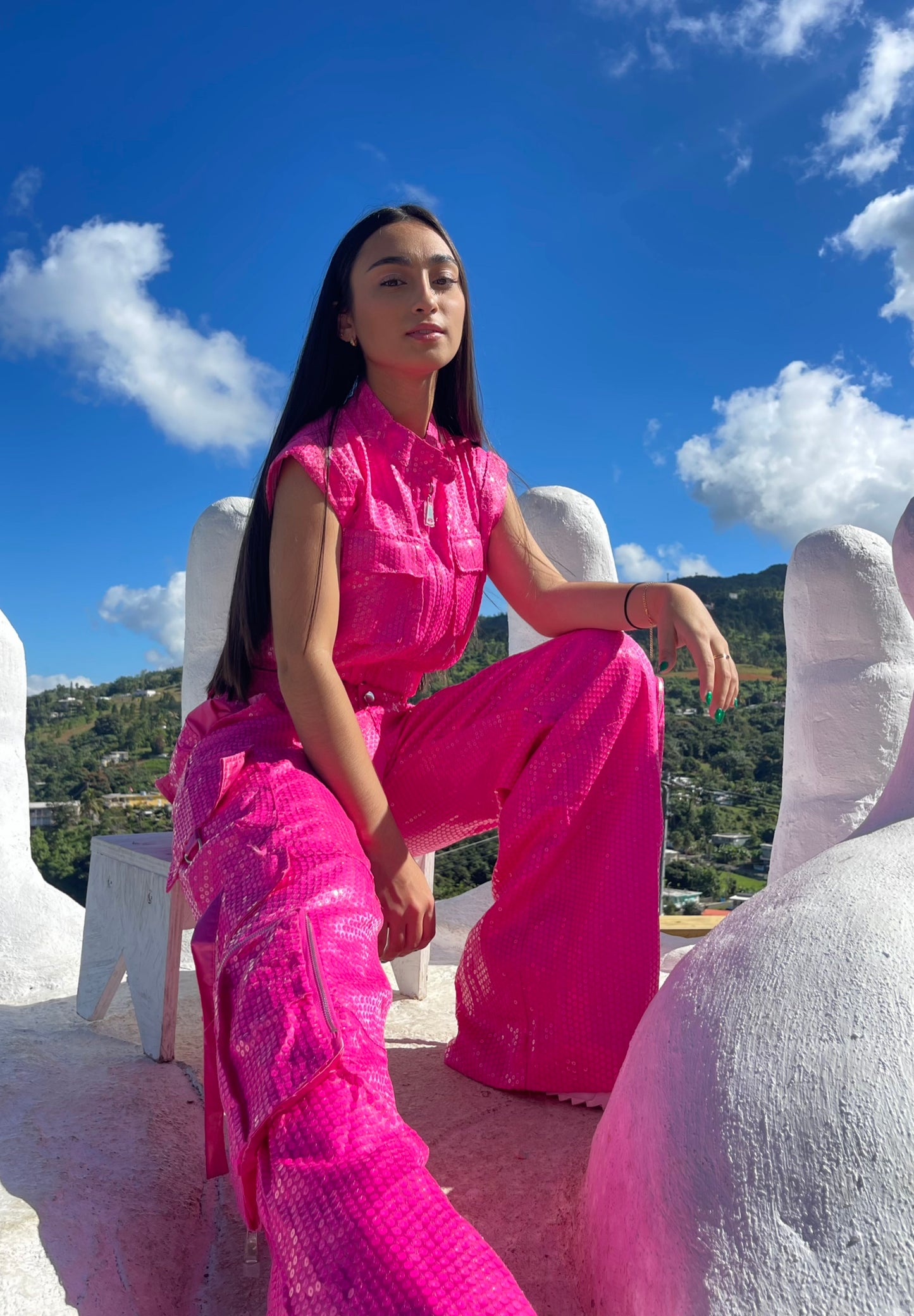 Fucsia Set With Sequins