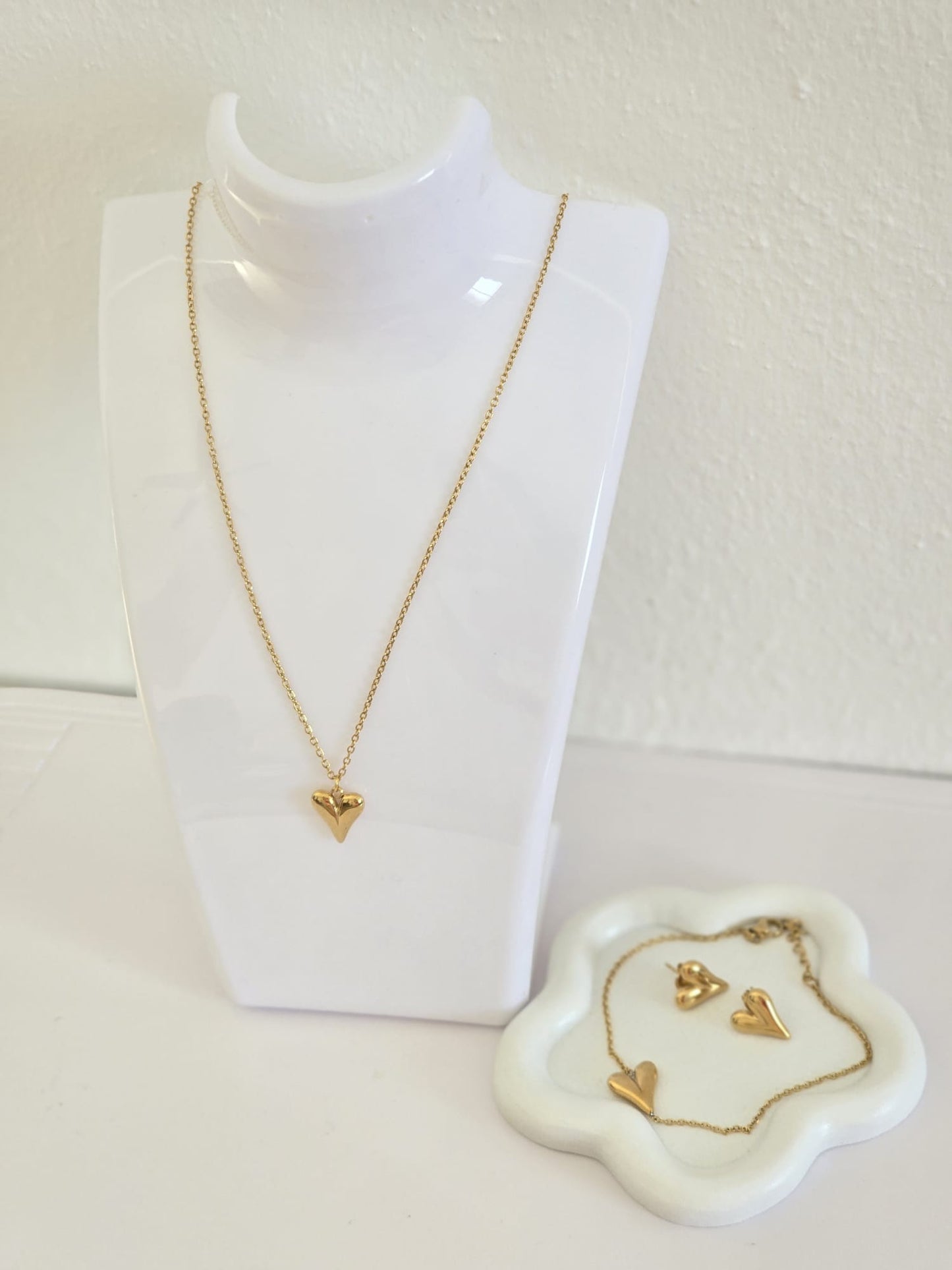 Set de corazón dorado
