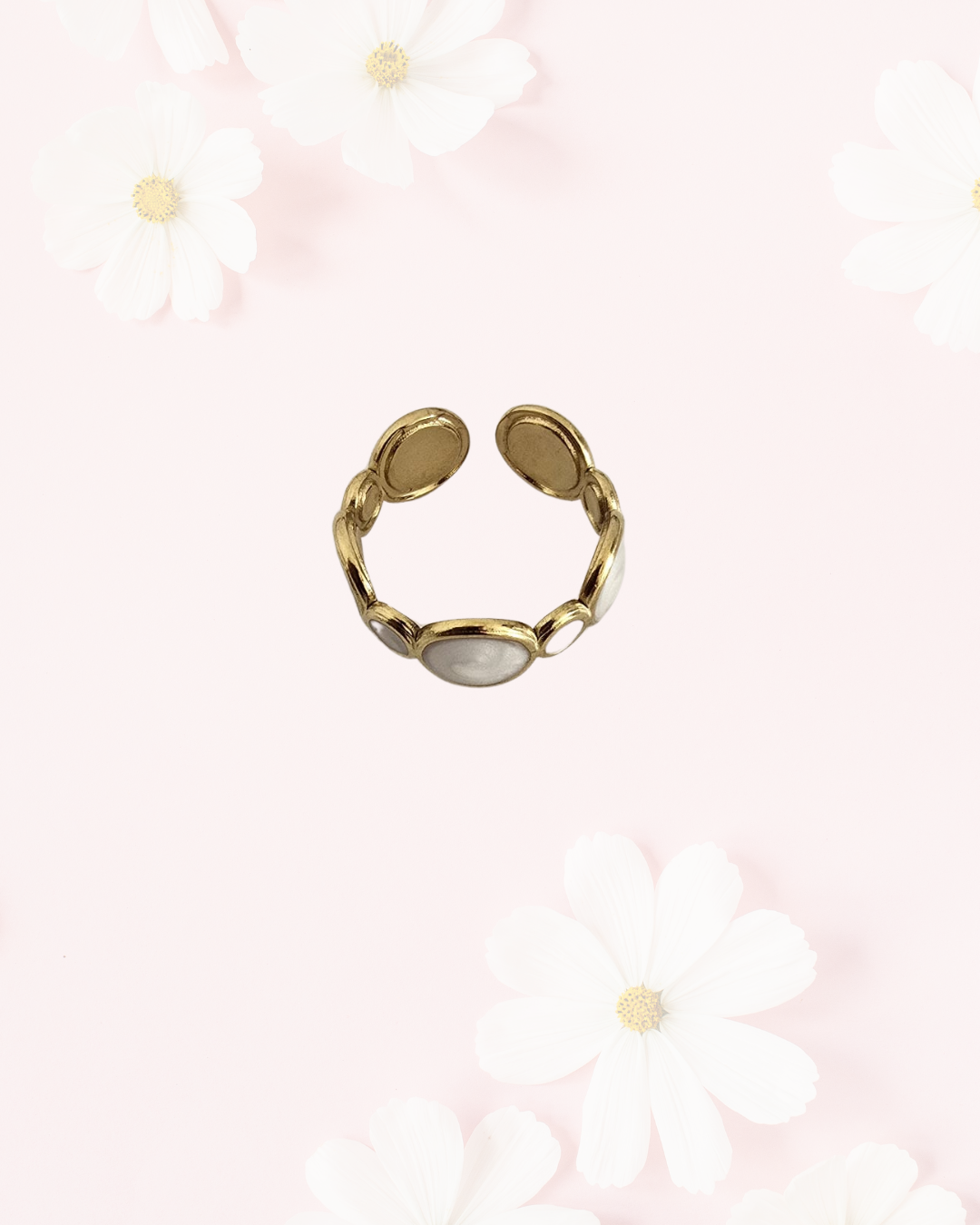 anillo dorado perlado