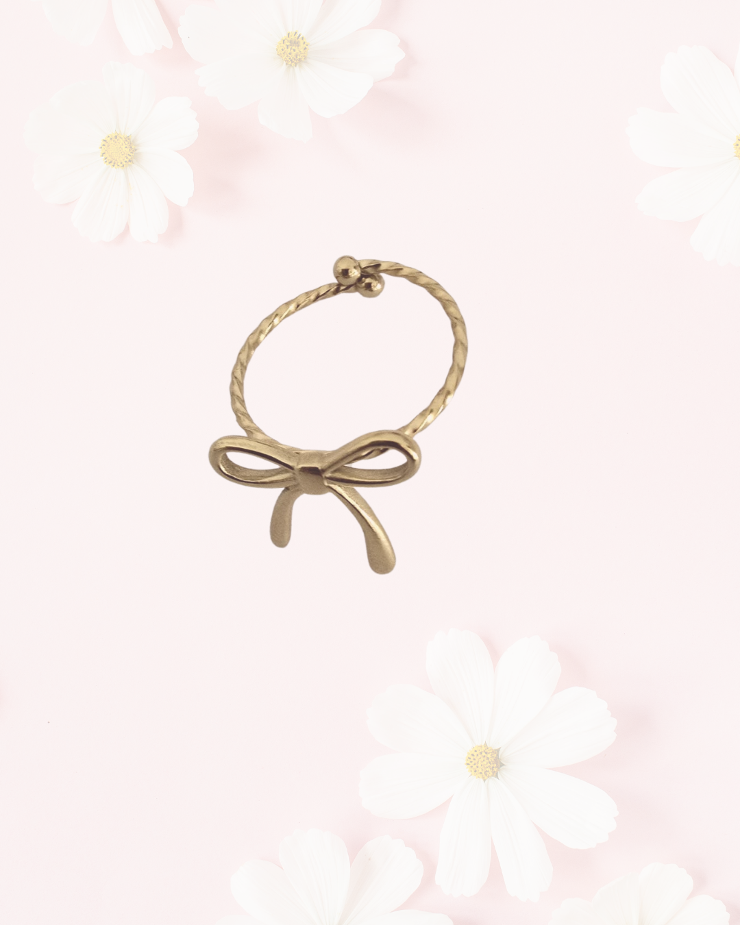 Anillo dorado con lazo