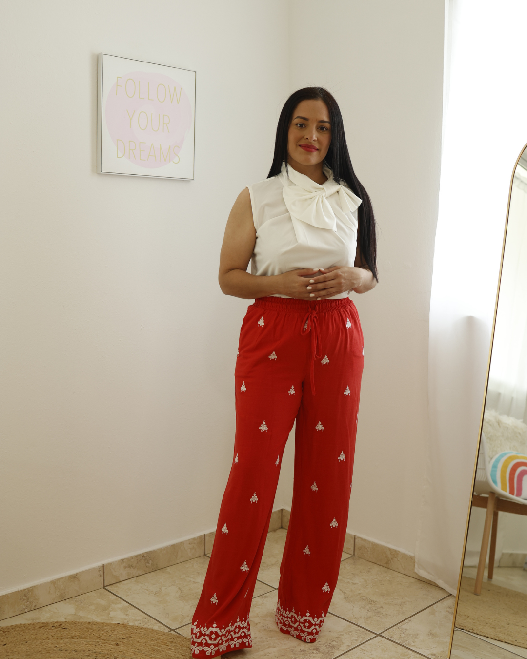 High Neck white Blouse