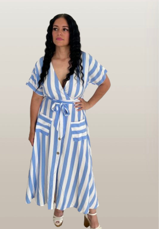 Blue Striped Dress