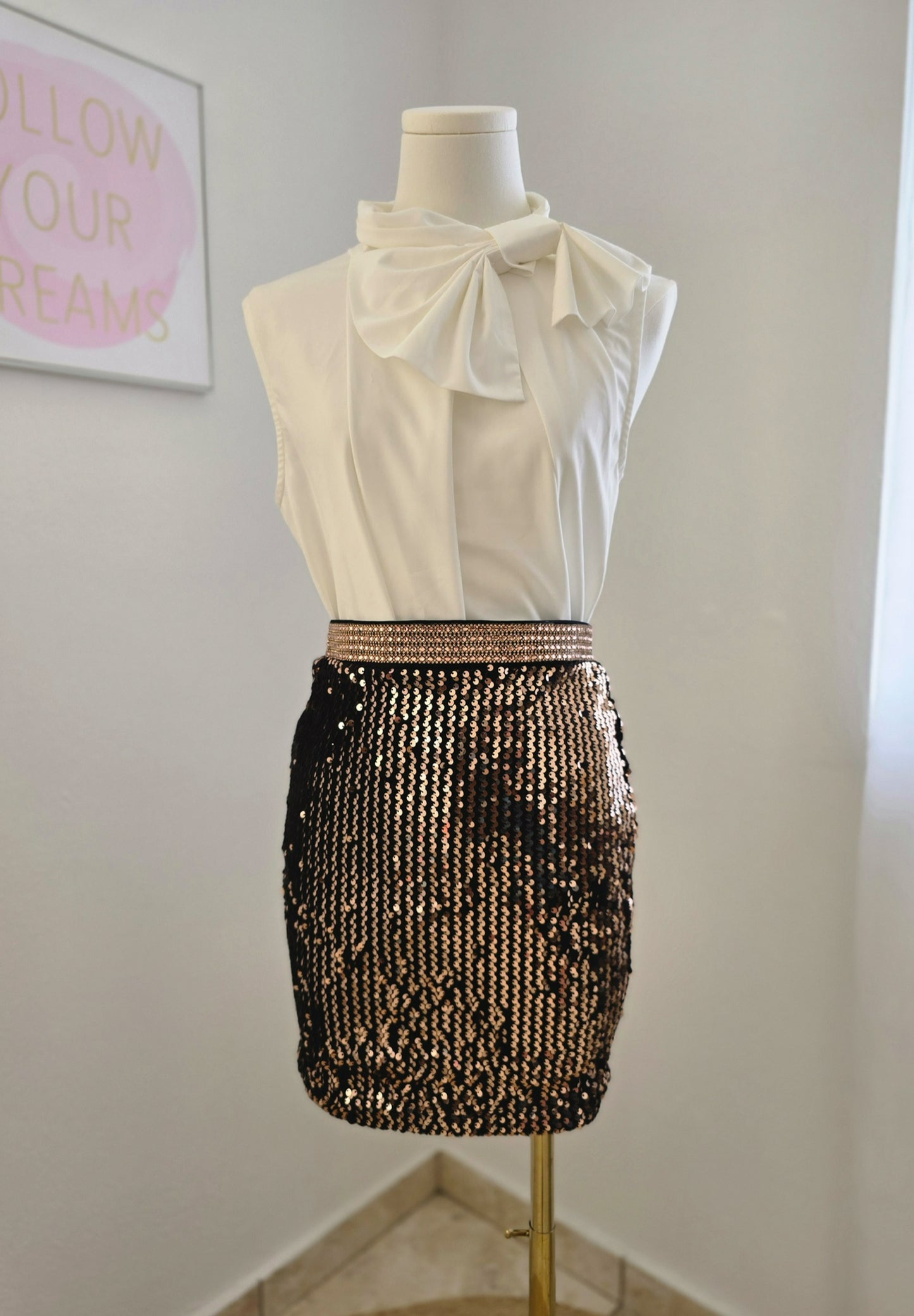 Gold Sequin Skirt
